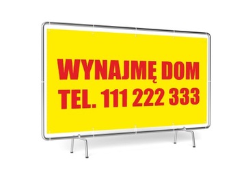Baner Reklamowy 1x2 m Wynajmę DOM Lokal Mieszkanie SPRZEDAM POWLEKANY