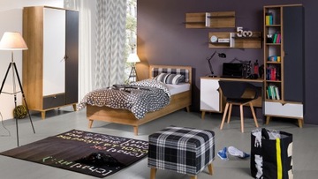 Вместительный, функциональный книжный шкаф для молодежной комнаты МН.