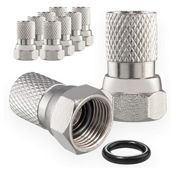 ZŁĄCZE WTYK typu F Z USZCZELKĄ ( GUMKĄ) 6,8 mm.