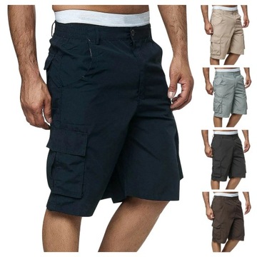 Plus Size Men`s Knee lenght Cargo Shorts Casual El