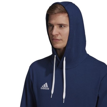 BLUZA Z KAPTUREM ADIDAS GRANATOWA KANGUREK HOODIE ROZ. S BAWEŁNIANA ENTRADA