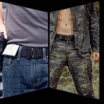 Военный туристический пояс выживания, прочный черный.