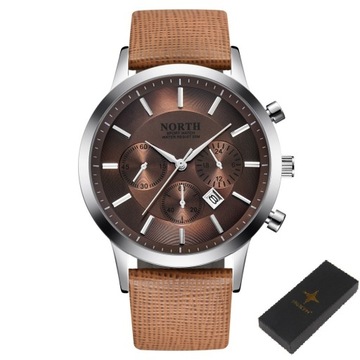NORTH ZEGAREK MĘSKI ELEGANCKI 3 KOLORY + PUDEŁKO