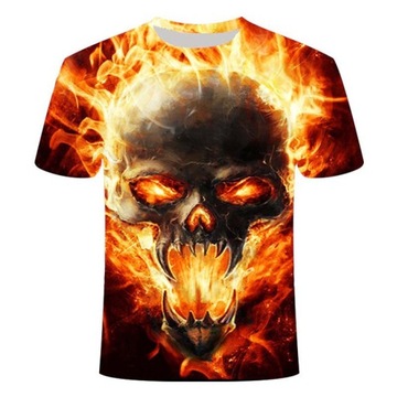 T-SHIRT MĘSKA KOSZULKA nadruk 3D CZASZKA KOLORY 18, L