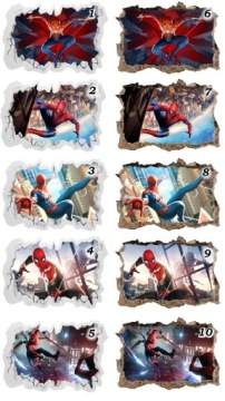 Наклейки на стену детские 3D игра Человек Паук 130х90