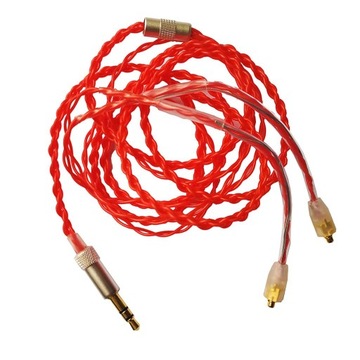 Pozłacany kabel do Shure SE215 SE535 UE900 czerwon