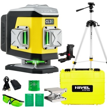 Laser krzyżowy 360 CL3G laser 360 NIVEL laser krzyżowy zielony statyw