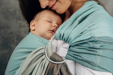 Слинг с кольцами LennyLamb — Little Herringbone Baby Mint