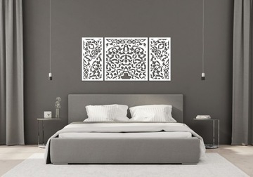 AŻUROWY DEKOR ŚCIENNY ,KWIATOWY ORNAMENT, ZAGŁÓWEK