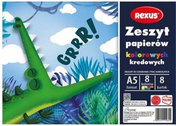 ZESZYT PAPIEROW KOLOROWYH KREDOWANYCH A5 8K