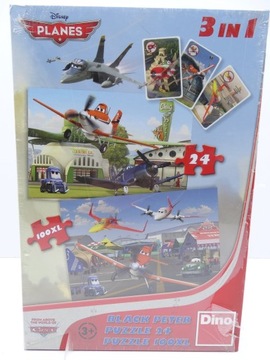 Puzzle Disney Samoloty 3w1 24+100ele. Czarny Piotruś