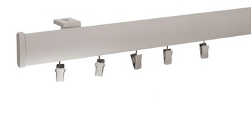 KARNISZ ZAOKRĄGLONY SUFITOWY METALOWY 160 CM KOMPLETNA ŻABKI LUB AGRAFKI
