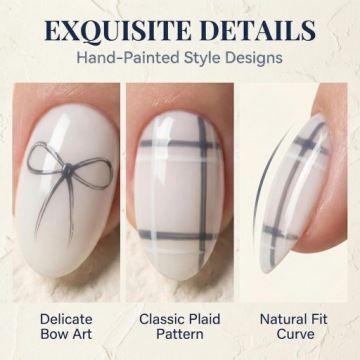 Press on Nails, 24 искусственных ногтя тёмно-синего цвета