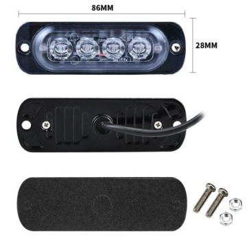 niebieska12V, 4x Licht OSTRZEGAWCZA OBRYSOWA STROBOSKOP 4 LED 86mm niebieska12V 24V | thumb 2