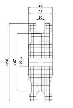 fi 90 ROLKA ROLKI DO ATLASU NA LINĘ LINKĘ 10 SZOTY BLOCZKI WYCIĄG otwór 10