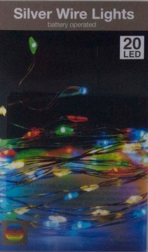 LAMPKI CHOINKOWE LED NA BATERIE 20 LED multikolor
