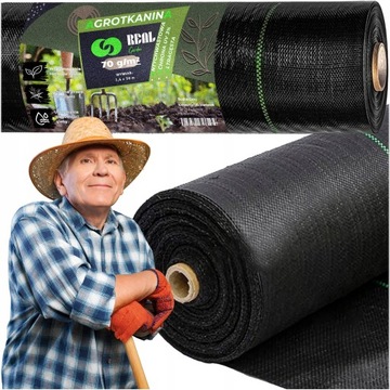 AGROWŁÓKNINA 70G 1,6 x 50m CZARNA UV AGROTKANINA MATA ANTYCHWASTOWA