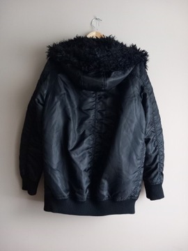 Zara Woman Hoodie Bomber czarna kurtka bomberka parka