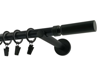 Karnisz pojedynczy METALOWY 19mm CZARNY MAT 280cm WALDO