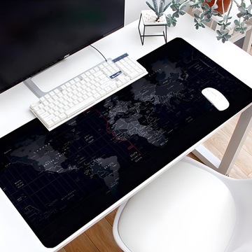 GAMINGOWA PODKŁADKA POD MYSZ NA BIURKO XXL 80X30 DUŻA MAPA ŚWIATA