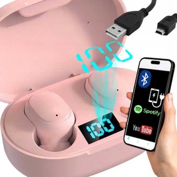 SŁUCHAWKI BEZPRZEWODOWE BLUETOOTH Z MIKROFONEM DOUSZNE SPORTOWE TWS