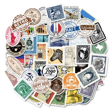 ZESTAW NAKLEJEK STICKERS BOMB MIX RETRO 50 szt