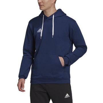 BLUZA Z KAPTUREM ADIDAS GRANATOWA KANGUREK HOODIE ROZ. S BAWEŁNIANA ENTRADA