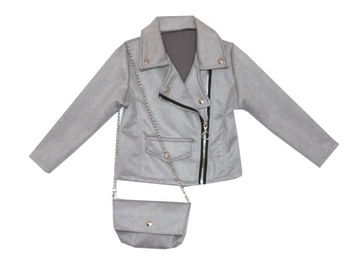Żakiet ramoneska szara MODA WŁOSKA 122/128