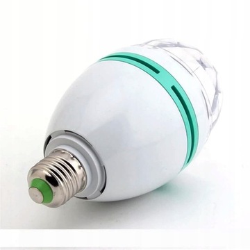 ВРАЩАЮЩАЯСЯ ЛАМПОЧКА ДИСКОШАР LED RGB POWER E27 ЛАЗЕРНЫЙ ПРОЕКТОР ДЛЯ ВЕЧЕРИНКИ