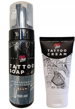 ZESTAW do GOJENIA i PIELĘGNACJI TATUAŻU = MYDŁO i KREM Loveink PINA COLADA