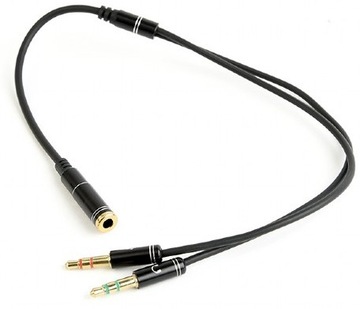 аудиоадаптер: 2 штекера миниджек — 4-контактное гнездо TRRS