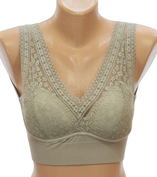 Top VICTORIA-6021 koronka push-up zielony M-XL