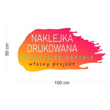 Печатная наклейка, вырезанная по контуру 50х100 см 0,5 м2