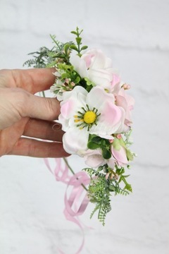 Венок для первого причастия РОЗОВЫЙ анемон, нежный и утонченный