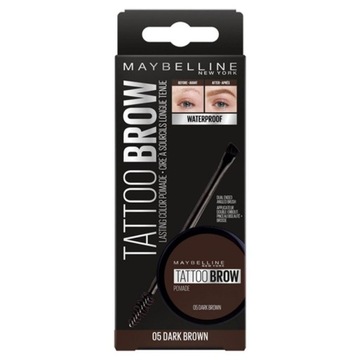 MAYBELLINE TATTOO BROW POMADA 05 Dark Brown Trwała modelowanie brwi