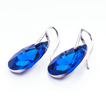 Srebrne kolczyki z kr. Swarovski Migdały 22 CB CAL