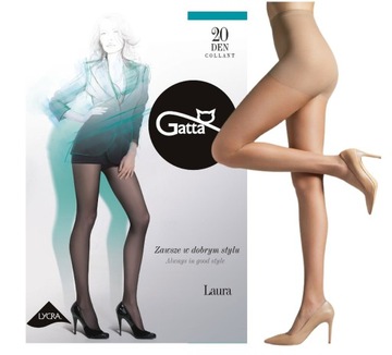 Rajstopy GATTA Laura 20 den LYCRA 4-L daino