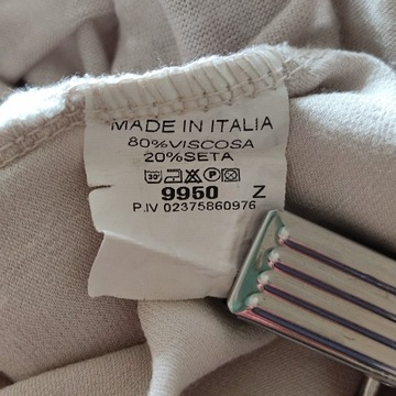 42 MADE IN ITALY top bluzka na podszewce jedwab koronka silk kwiaty