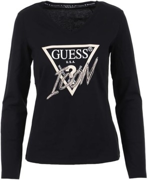 GUESS Icon Tee damska bluzka z długim rękawem czarna