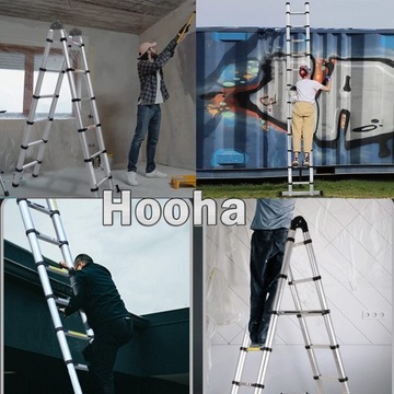 Телескопическая складная лестница длиной 6,6 м с колесами + сумка 2в1, стремянка 2X8