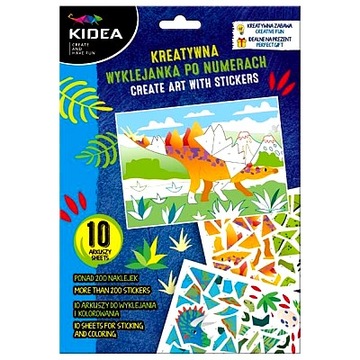 KREATYWNA WYKLEJANKA PO NUMERACH DINOZAURY KIDEA