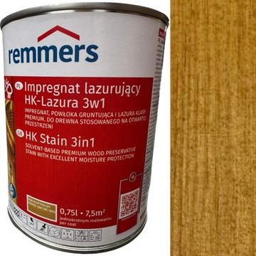 Remmers IMPREGNAT do elewacji HK LASUR LAZURA 3w1 0,75L DĄB RUSTYKALNY 2263