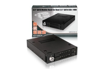 ICY DOCK ToughArmor MB992SK-B Металлический отсек для 2 дисков 2,5 дюйма SATA/SAS