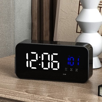 ЭЛЕКТРОННЫЕ ЧАСЫ СВЕТОДИОДНЫЙ БУДИЛЬНИК СОВРЕМЕННЫЙ ДИЗАЙН ВЫСОКАЯ ФУНКЦИОНАЛЬНОСТЬ