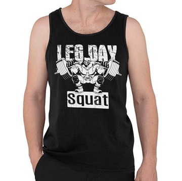 TANK TOP SIŁOWNIA LEG DAY CZARNY