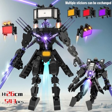 MOC Skibidi Toilet Action Figure Building Blocks Titan Clock Man upgrade 4