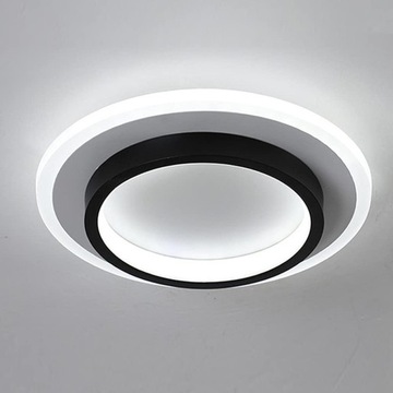 LAMPA SUFITOWA PLAFON LED CZARNA OKRĄGŁY BIAŁY 6000K NOWOCZESNA DO SALONU