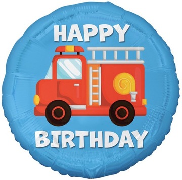 Balon foliowy STRAŻ POŻARNA wóz strażacki 1-99 urodzinowy HAPPY BIRTHDAY 45