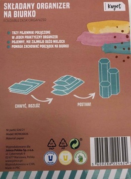 СКЛАДНОЙ НАСТОЛЬНЫЙ ОРГАНАЙЗЕР 3 контейнера