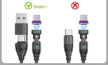 МАГНИТНЫЙ КАБЕЛЬ 1,8 М БЫСТРАЯ ЗАРЯДКА 240 Вт 5 А USB C PD